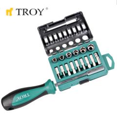 TROY 22316 Bits Uç-Lokma-Tornavida Seti, 16 Parça