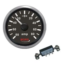 MORS Ampermetre 12-24V Siyah (Şönt Dahil)