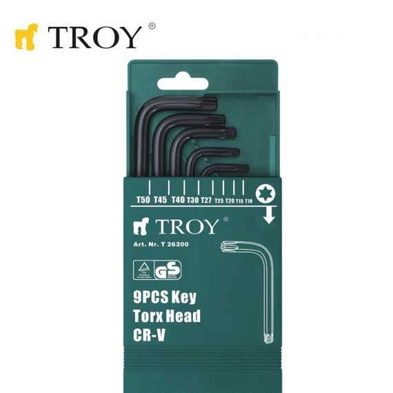 TROY 26200 Allen Anahtar Seti (Torx, 9 Parça)