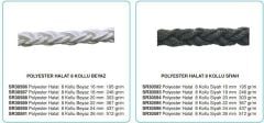 DOLPHIN ROPE Polyester Halat 8 Kollu 26mm Beyaz