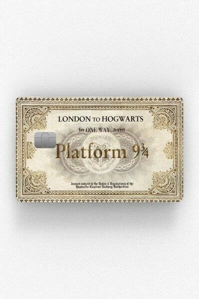 HP Platform 9 3/4 Bilet Kredi Kartı Kaplama Stickeri Papara, Tosla, Kredi Kartı Için Uyumlu