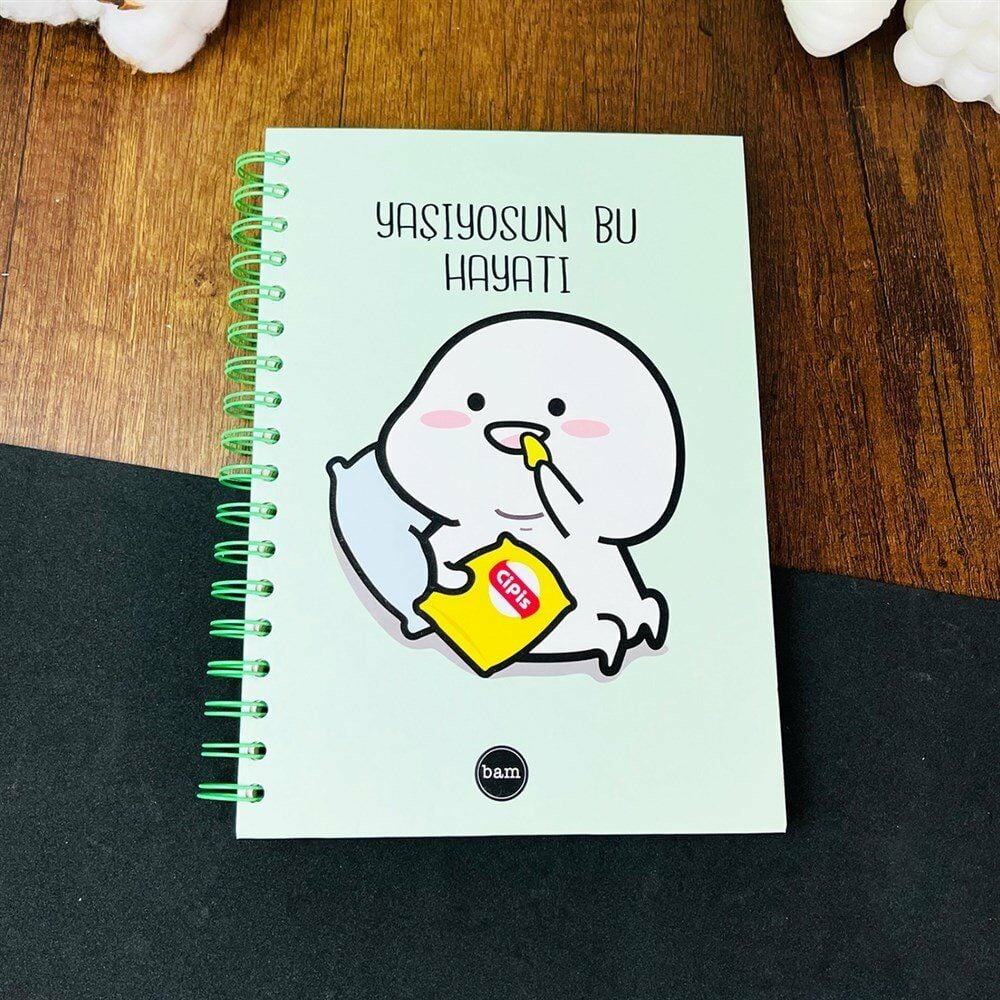 Yaşıyorsun Bu Hayatı Tasarımlı Spiralli Defter