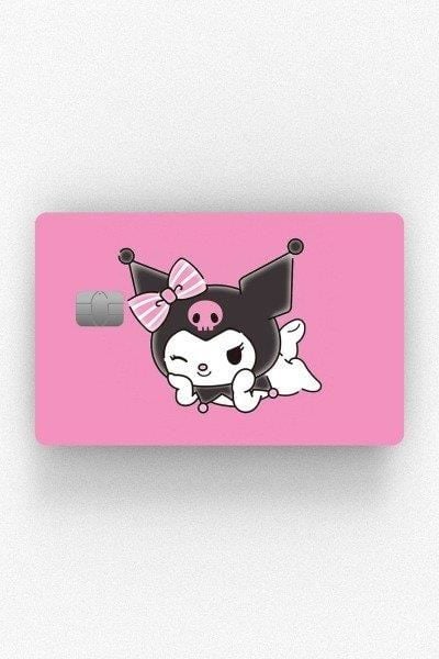 Pembe Kuromi Kredi Kartı Kaplama Stickeri Papara, Tosla, Kredi Kartı Için Uyumlu