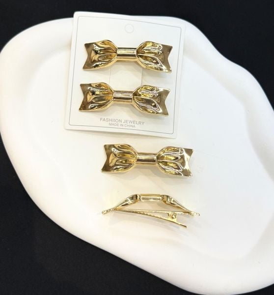 2'li Gold Fiyonk Klipsli Toka