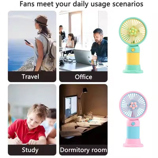 Çicek Desen Mini Fan