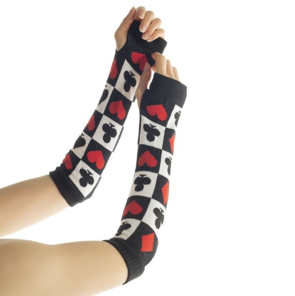 İskambil Kağıdı Desenli Kol Çorabı Eldiven