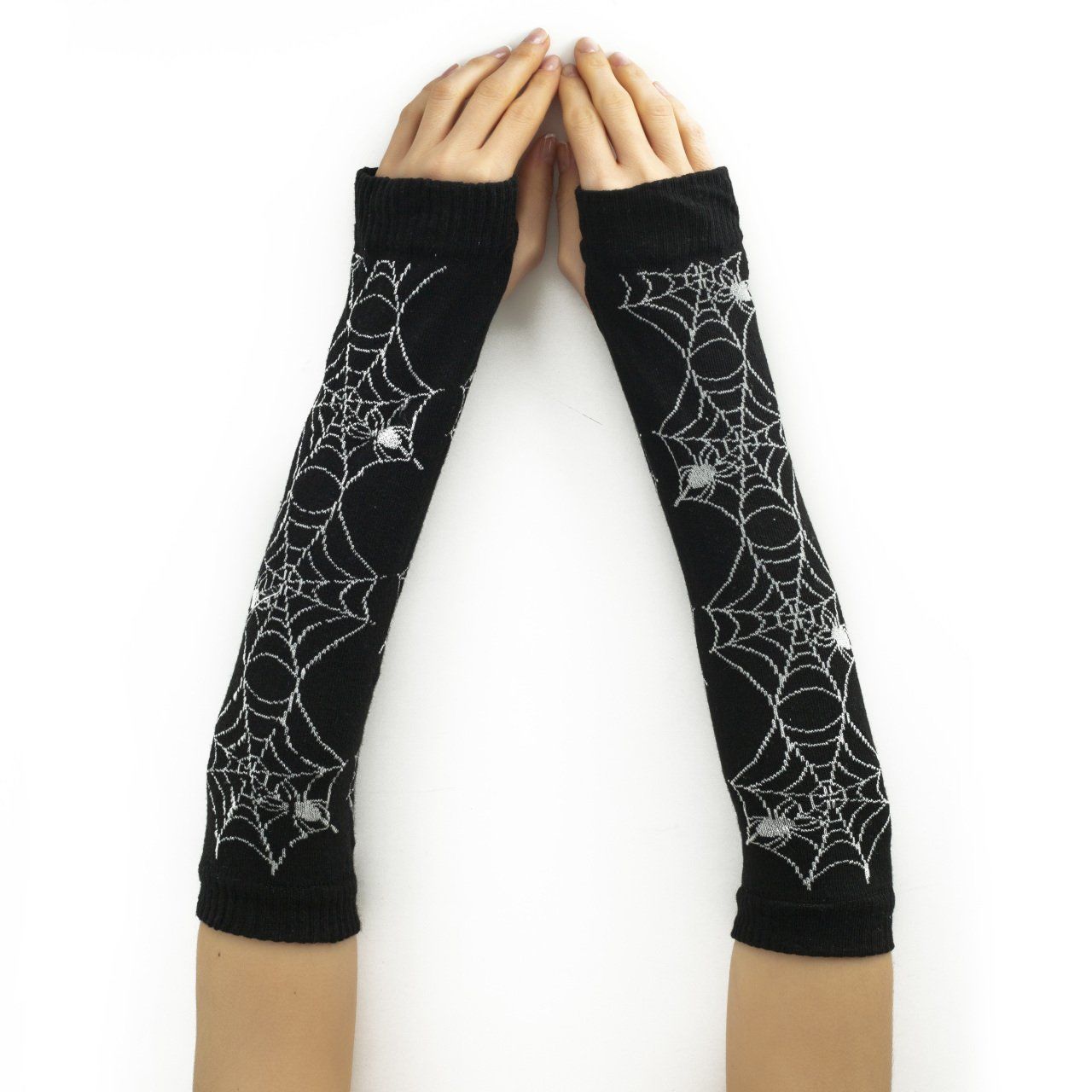 Örümcek Ağı Desenli Kol Çorabı Eldiven