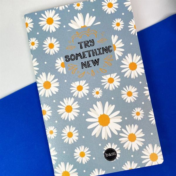 Mavi Papatya Tasarımlı Terzi Dikişli Defter