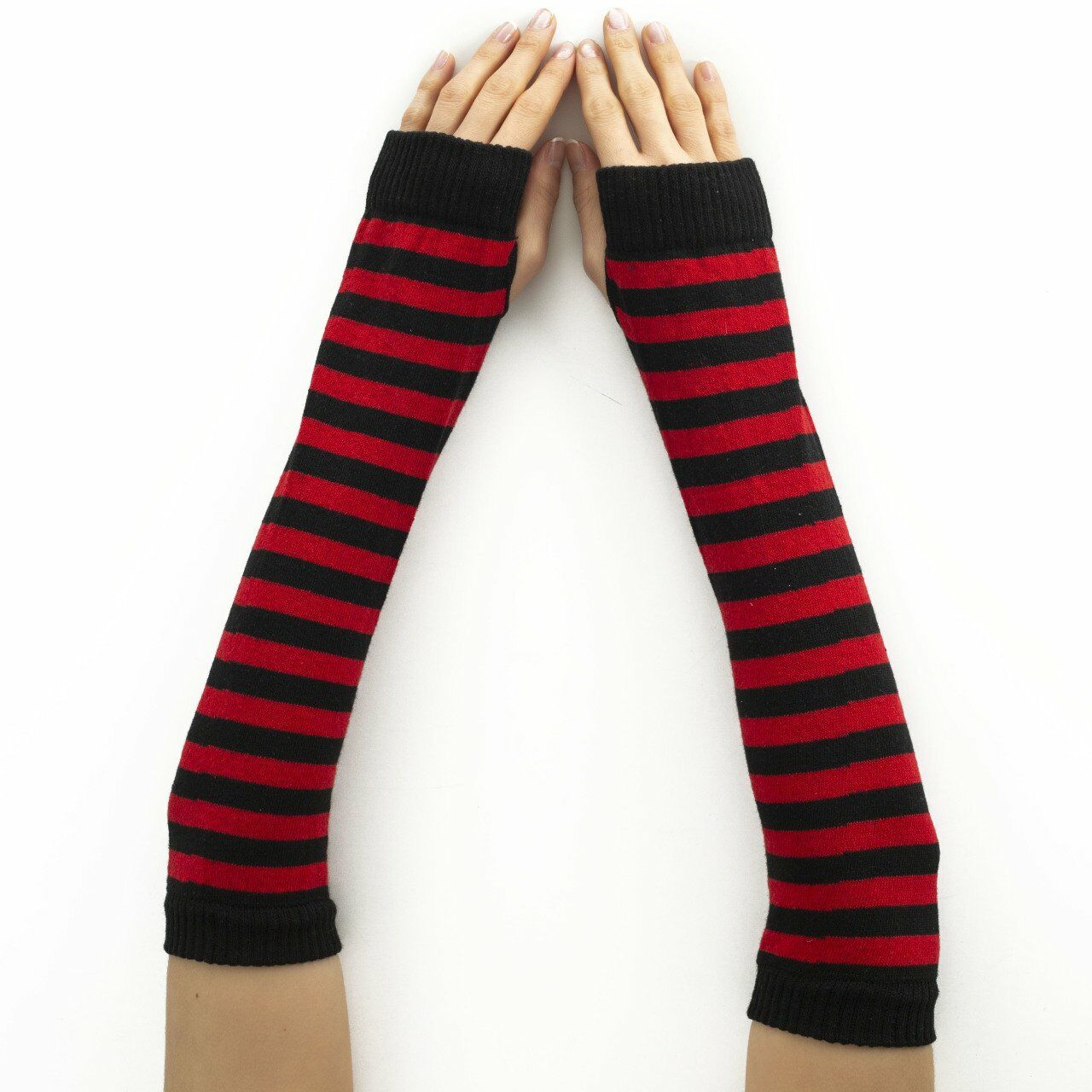 Siyah Kırmızı Renkli Kol Çorabı Eldiven