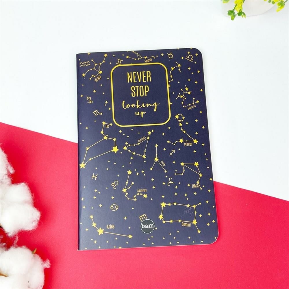 Yıldız Haritası Motto Tasarımlı Terzi Dikişli Defter