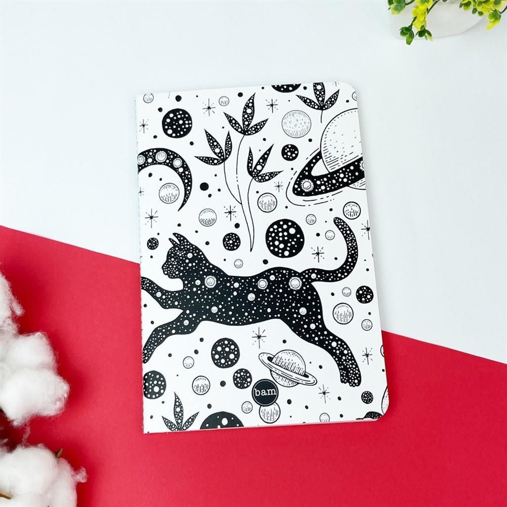 Tarot Kedi Tasarımlı Terzi Dikişli Defter