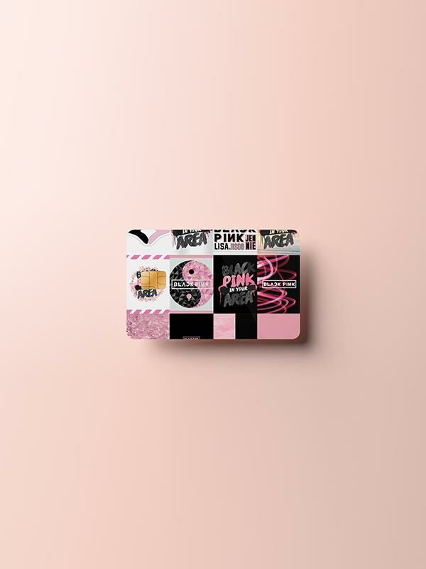 Black Pink Kredi Kartı Kaplama Stickeri Papara, Tosla, Kredi Kartı Için Uyumlu