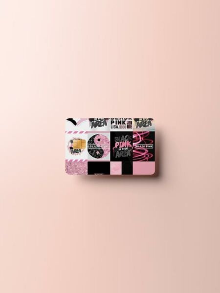 Black Pink Kredi Kartı Kaplama Stickeri Papara, Tosla, Kredi Kartı Için Uyumlu