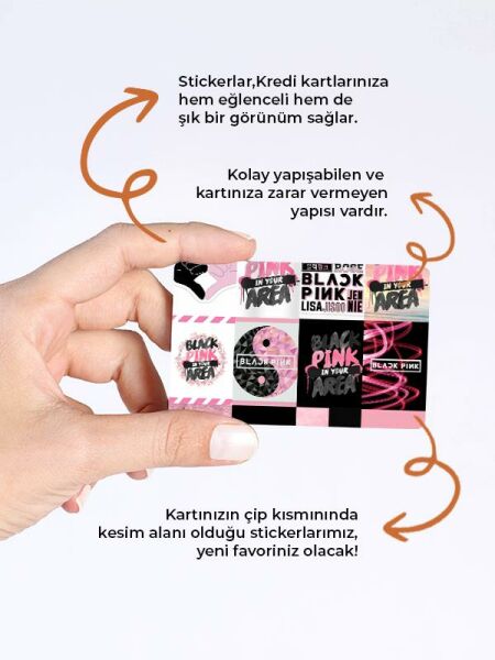 Black Pink Kredi Kartı Kaplama Stickeri Papara, Tosla, Kredi Kartı Için Uyumlu