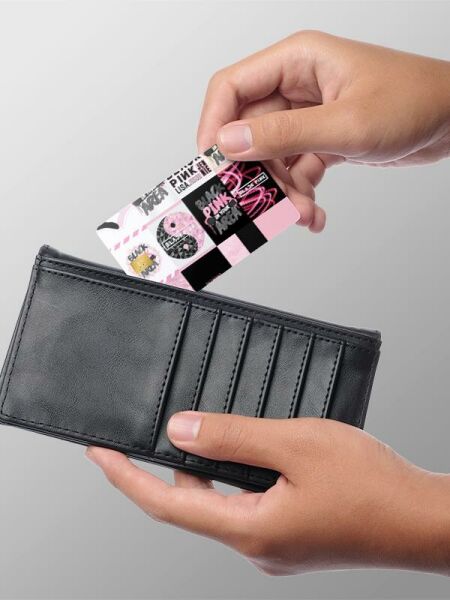 Black Pink Kredi Kartı Kaplama Stickeri Papara, Tosla, Kredi Kartı Için Uyumlu
