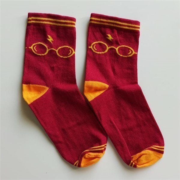 Harry Potter Gözlük Bordo Çorap