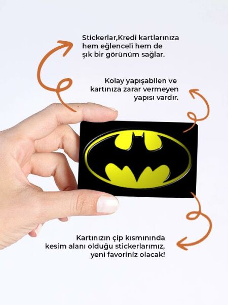 Batman Kredi Kartı Kaplama Stickeri Papara, Tosla, Kredi Kartı Için Uyumlu