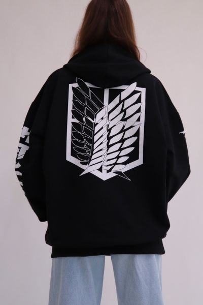 Anime Attack On Titan Kapşonlu Sweatshirt