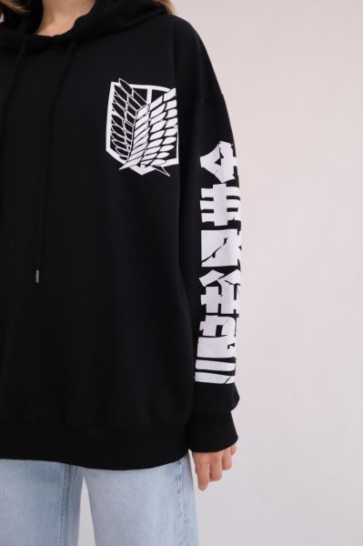 Anime Attack On Titan Kapşonlu Sweatshirt