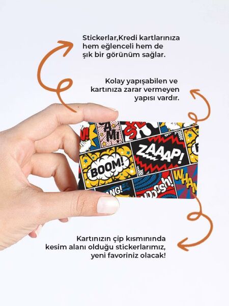 Boom Kredi Kartı Kaplama Stickeri Papara, Tosla, Kredi Kartı Için Uyumlu