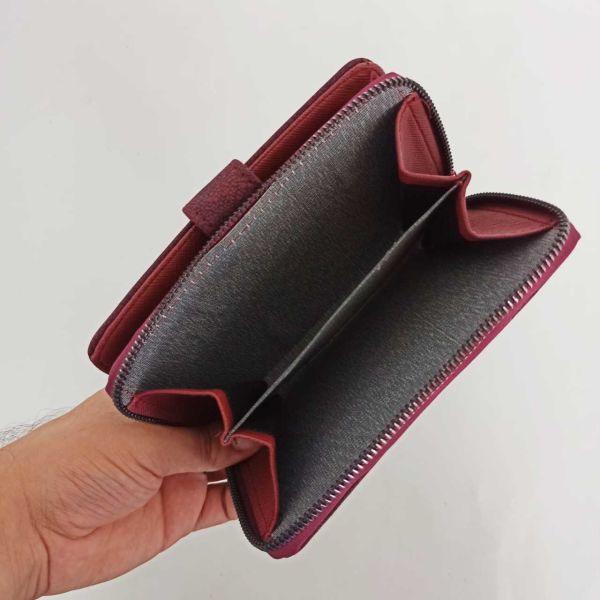Bordo Telefon Bölmeli Polo Kadın Cüzdanı