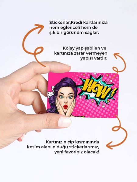 Woow Kredi Kartı Kaplama Stickeri Papara, Tosla, Kredi Kartı Için Uyumlu