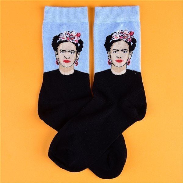 Frida Kahlo Mavi Siyah Çorap