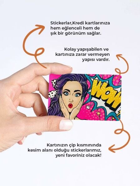 Woow 1 Kredi Kartı Kaplama Stickeri Papara, Tosla, Kredi Kartı Için Uyumlu