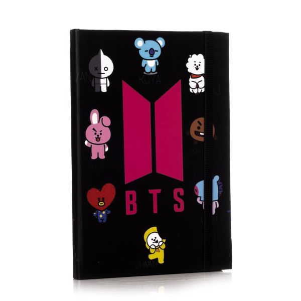 Bts Karakterli Tasarımlı Lastikli Defter