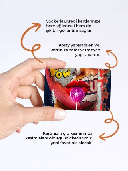 Şeker Kredi Kartı Kaplama Stickeri Papara, Tosla, Kredi Kartı Için Uyumlu