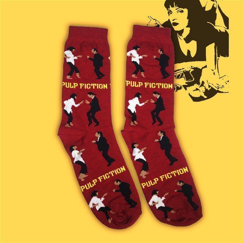 Pulp Fiction Bordo Çorap