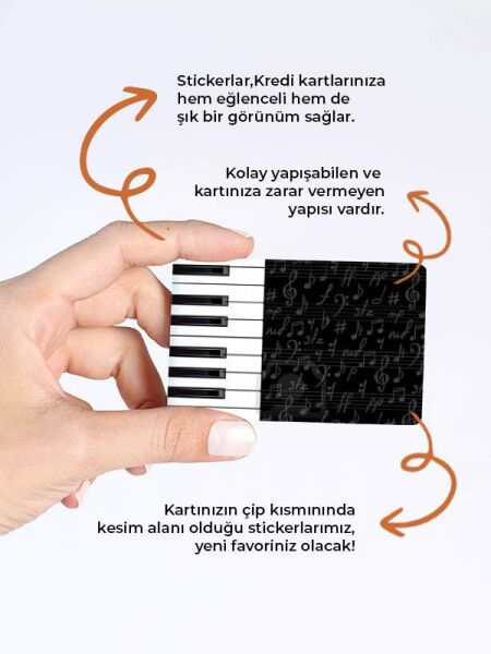 Piano Kredi Kartı Kaplama Stickeri Papara, Tosla, Kredi Kartı Için Uyumlu