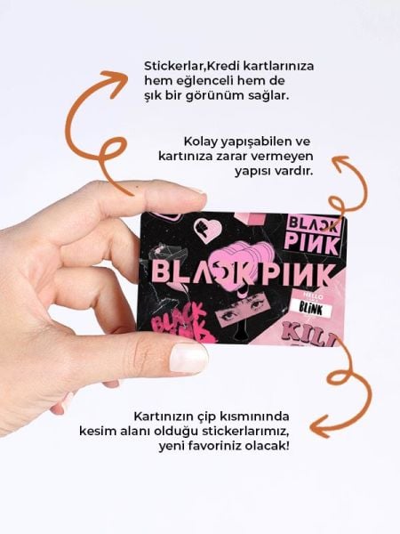 Black Pink Kredi Kartı Kaplama Stickeri Papara, Tosla, Kredi Kartı Için Uyumlu