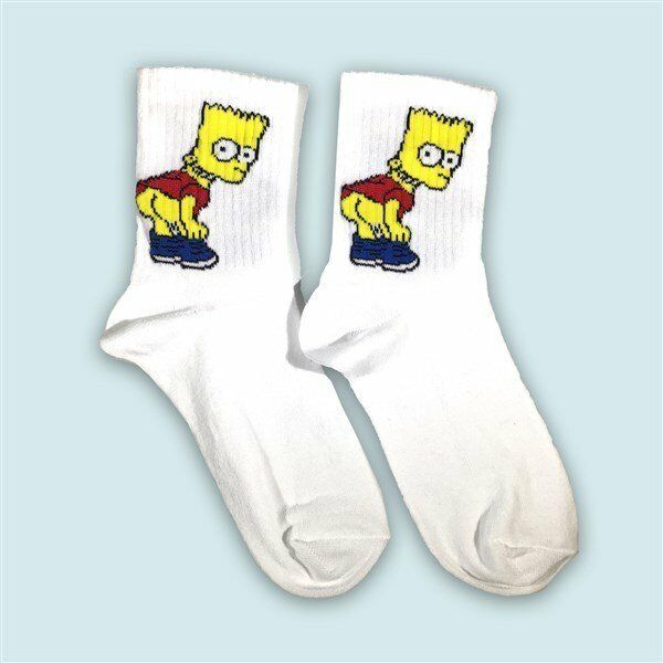 Barth Simpson Butt Beyaz Tenis Çorap
