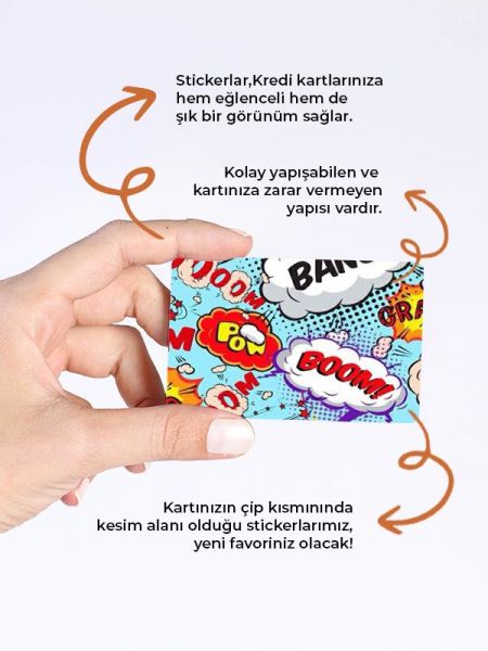 Boom 2 Kredi Kartı Kaplama Stickeri Papara, Tosla, Kredi Kartı Için Uyumlu