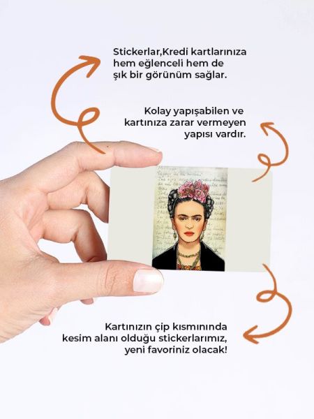 Frida Kredi Kartı Kaplama Stickeri Papara, Tosla, Kredi Kartı Için Uyumlu