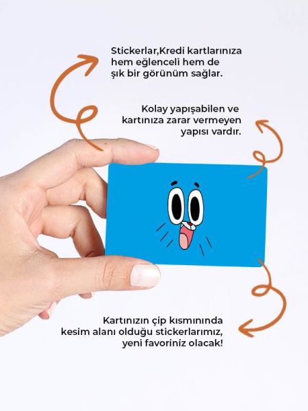 Gumball Kredi Kartı Kaplama Stickeri Papara, Tosla, Kredi Kartı Için Uyumlu