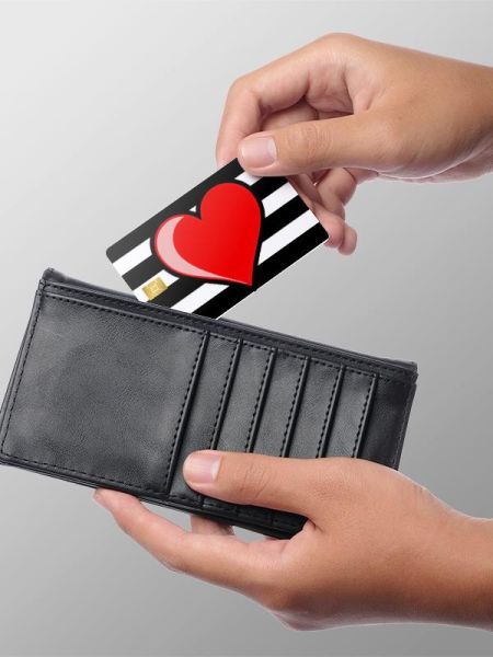 Kalp 2 Kredi Kartı Kaplama Stickeri Papara, Tosla, Kredi Kartı Için Uyumlu