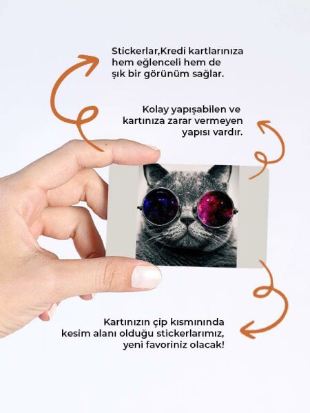 Kedi Kredi Kartı Kaplama Stickeri Papara, Tosla, Kredi Kartı Için Uyumlu