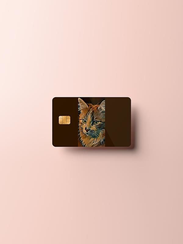 Kedi 1 Kredi Kartı Kaplama Stickeri Papara, Tosla, Kredi Kartı Için Uyumlu