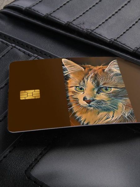 Kedi 1 Kredi Kartı Kaplama Stickeri Papara, Tosla, Kredi Kartı Için Uyumlu