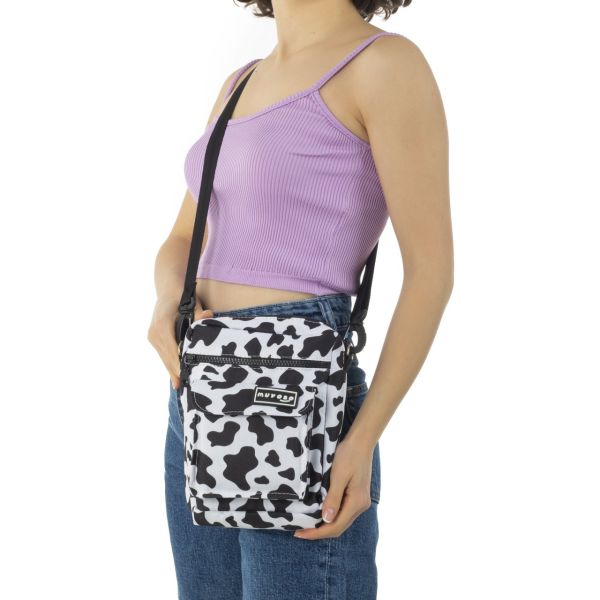 İnek Desen Muyoso Bag Fermuarli Cepli