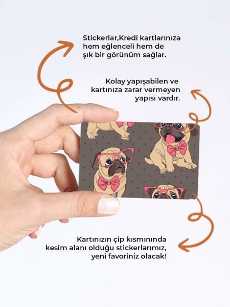 Cici Köpek Kız Kredi Kartı Kaplama Stickeri Papara, Tosla, Kredi Kartı Için Uyumlu