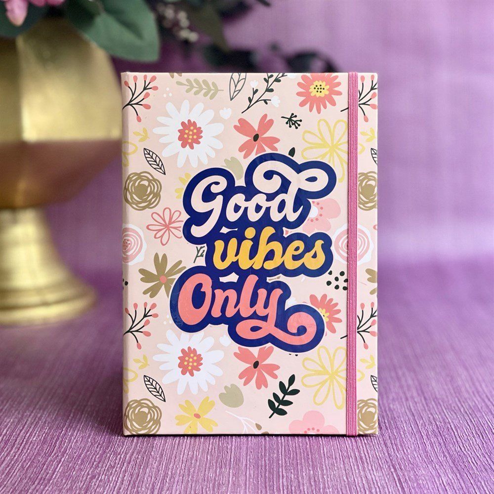 Good Vibes Only Tasarımlı Lastikli Defter