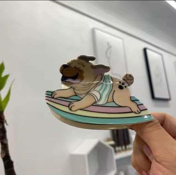 Sevimli Köpek  Desenli Kemik Mandal Toka