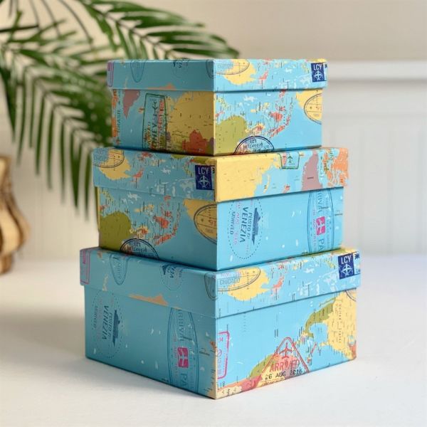 Travel Tasarımlı 3'lü Kutu