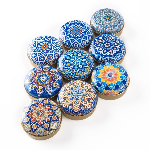 Mandala Tasarımlı Hediyelik Metal Kutu