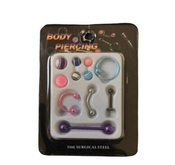 Body Piercing Seti Cerrahi Çelik