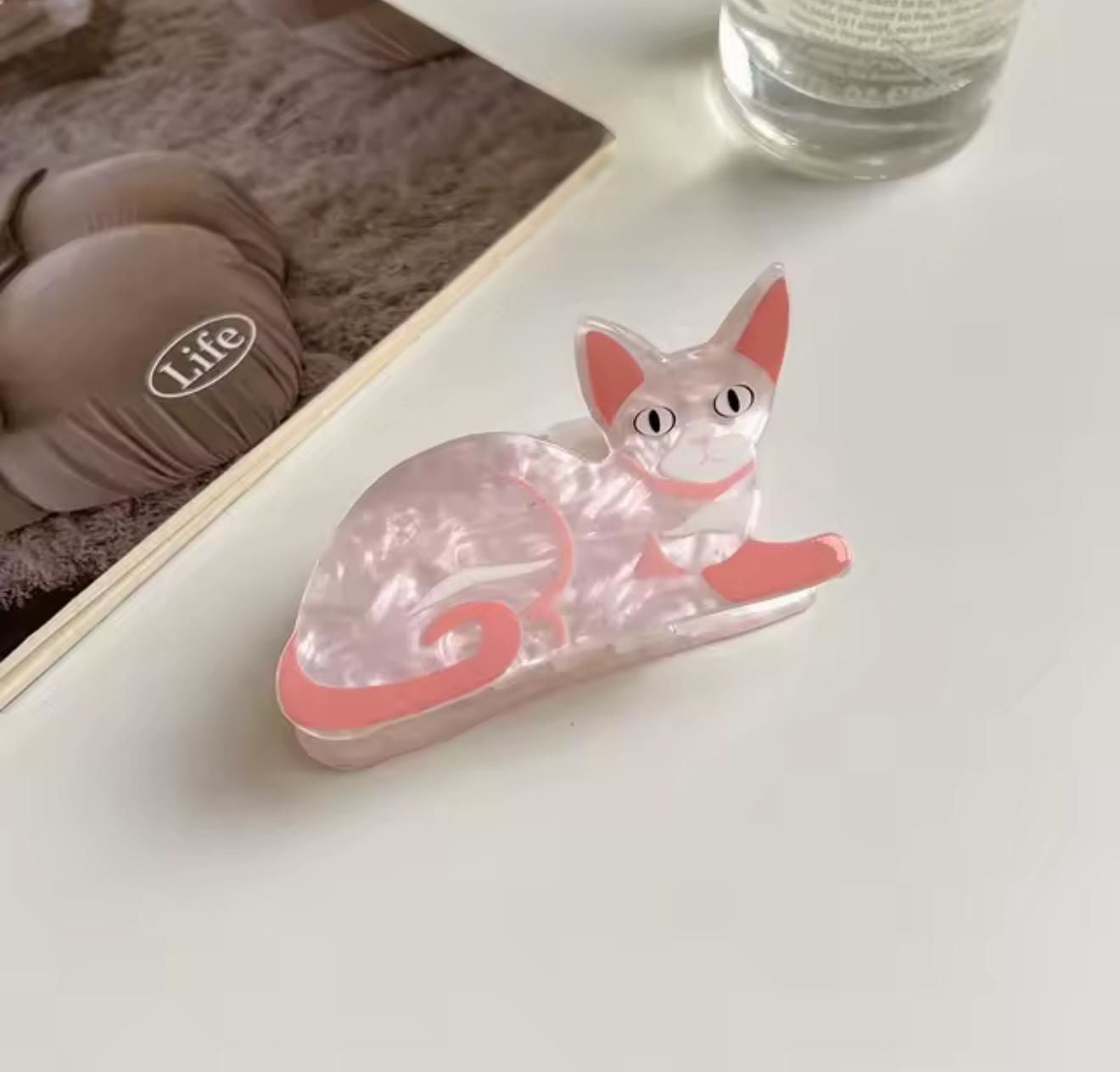 Sevimli Kedi  Desenli Kemik Mandal Toka
