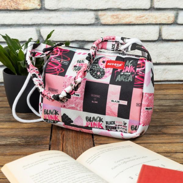 Black Pink Desen Muyoso Baget Çanta
